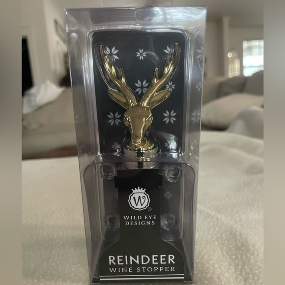 NIB - Wild Eye Designs Reindeer Wine Bottle Stopper - Picture 2 of 6